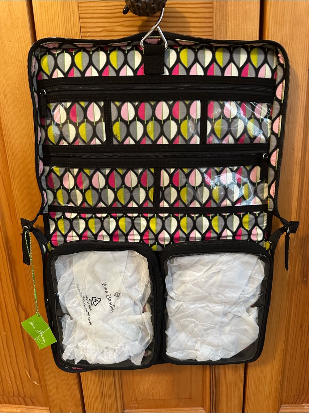 Vera Bradley Ultimate Jewelry Organizer, Classic Black, interior Moon Drop fabri